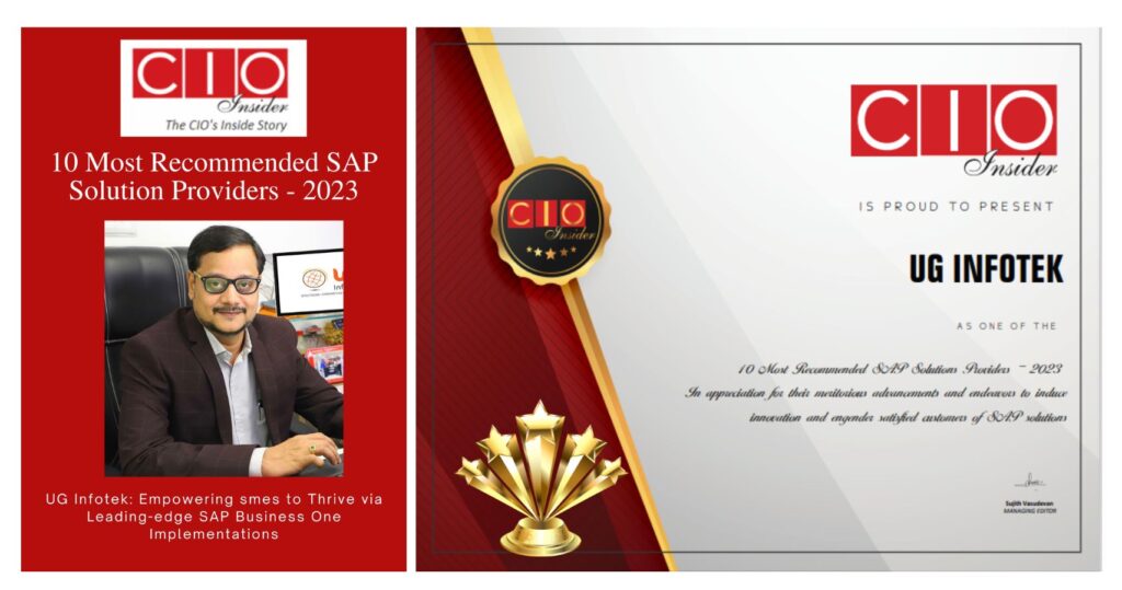 News and Events of UG Infotek LLP secures a spot on CIO Magazine's "Top 10 SAP Solution Providers 2023" list!